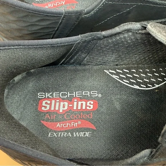 Skechers Relaxed Arch Fit Slip-Ins Motley Leather Milo Black Sneakers Men’s 13WW - Picture 2 of 10